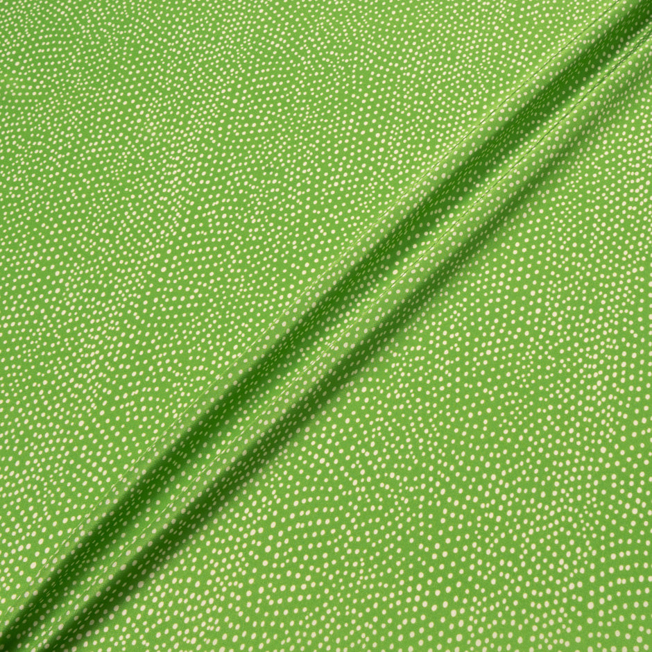 Apple Green Spotted Silk Crêpe de Chine