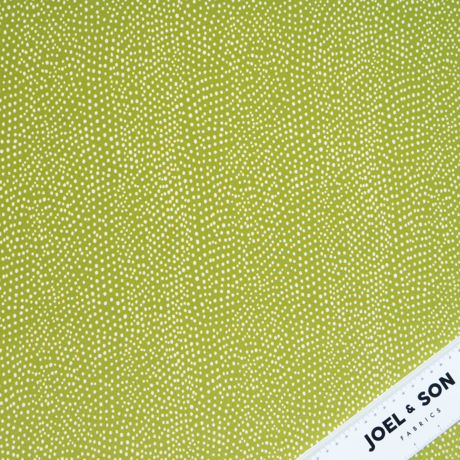 Pea Green Spotted Silk Crêpe de Chine