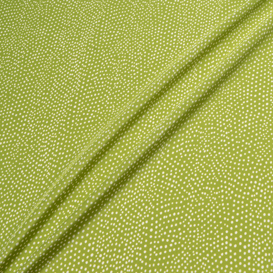 Pea Green Spotted Silk Crêpe de Chine