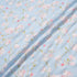 Pastel Pink Floral Vision Printed Blue Silk Jacquard