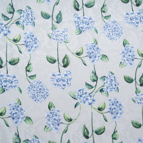 Blue Floral Printed Grey Vision Printed Silk Jacquard