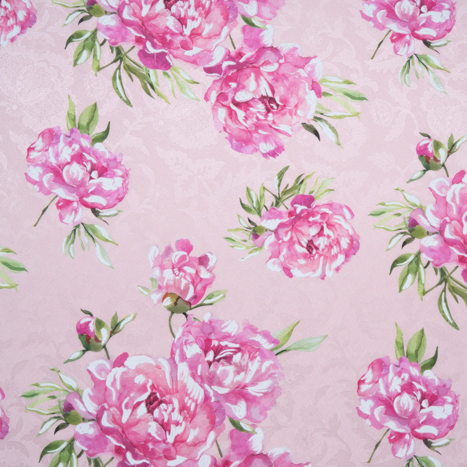 Pink Floral Printed Pink Vision Printed Silk Jacquard