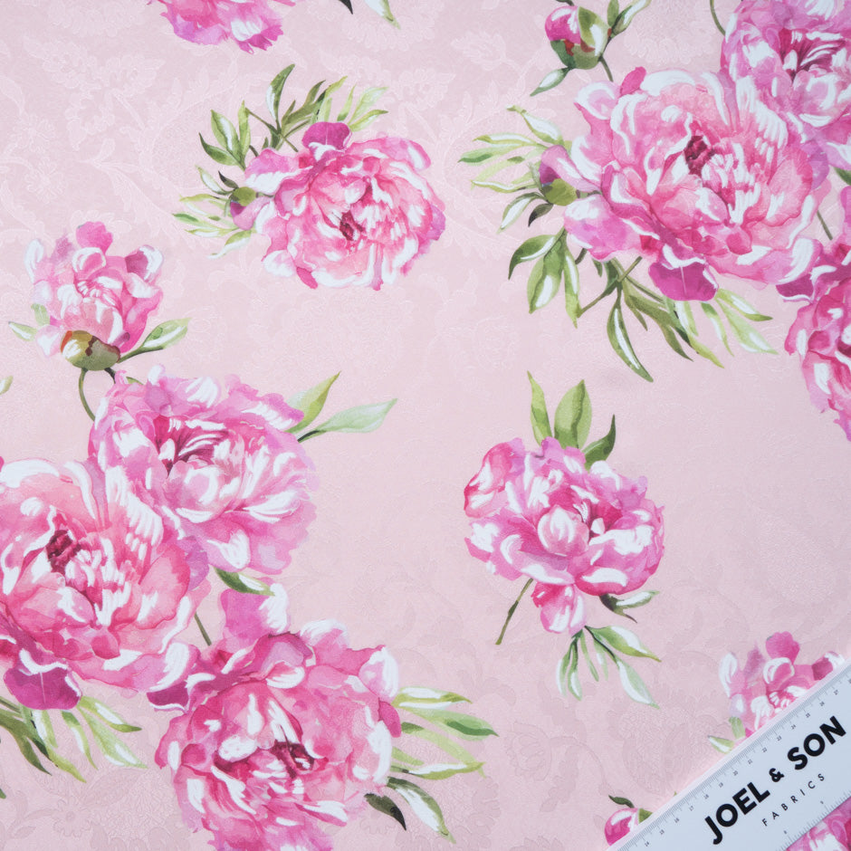 Pink Floral Printed Pink Vision Printed Silk Jacquard