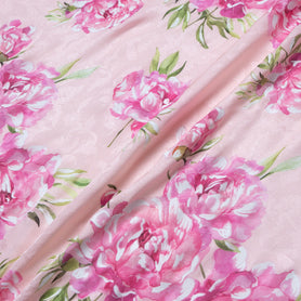 Pink Floral Printed Pink Vision Printed Silk Jacquard