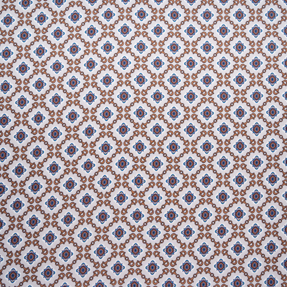 Geometric Printed Grey Pure Silk Twill