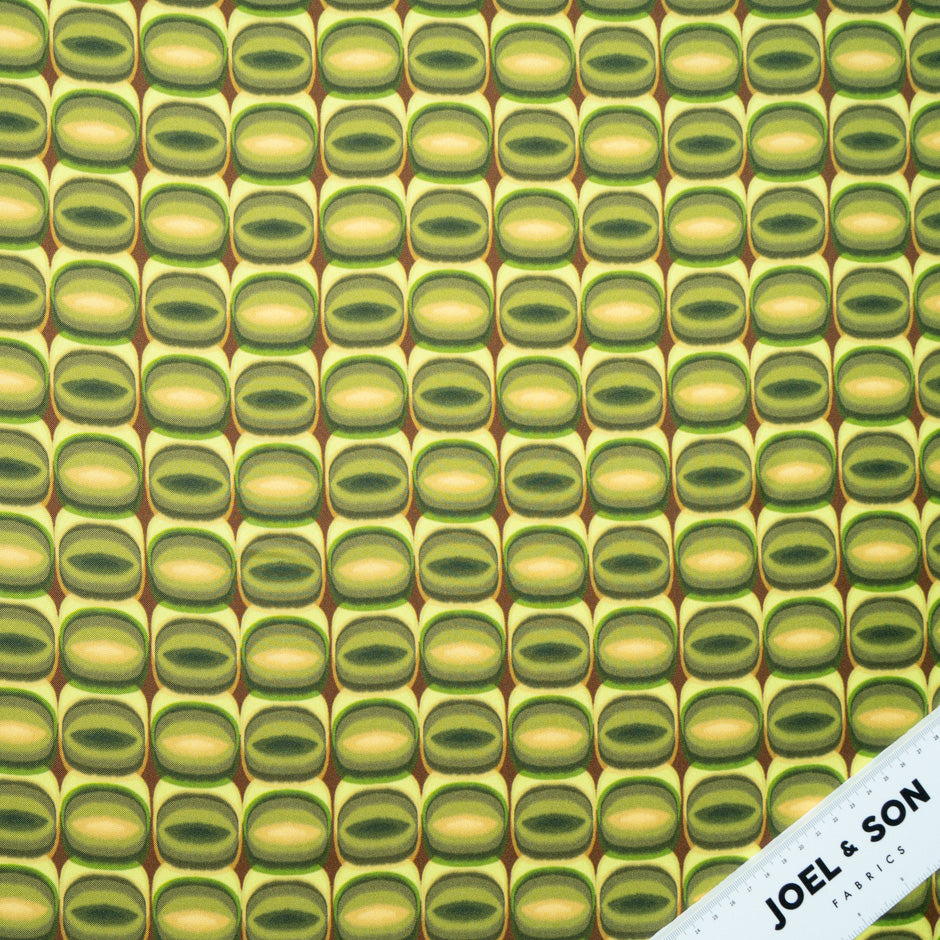 Lime Green Geo Pure Silk Twill