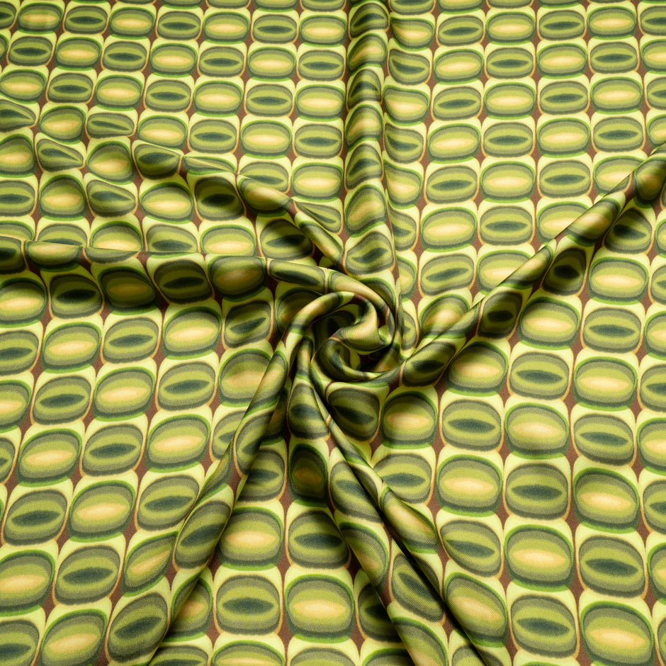 Lime Green Geo Pure Silk Twill