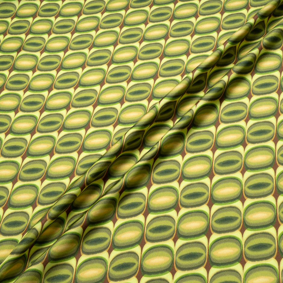 Lime Green Geo Pure Silk Twill