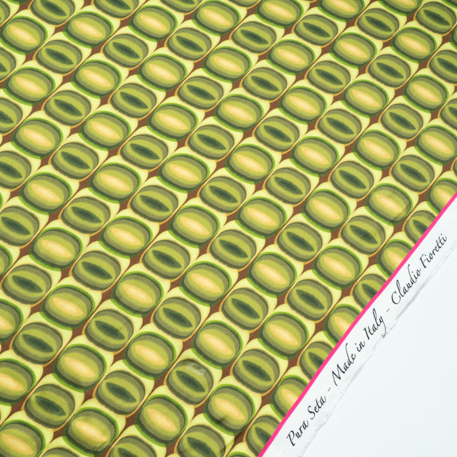 Lime Green Geo Pure Silk Twill