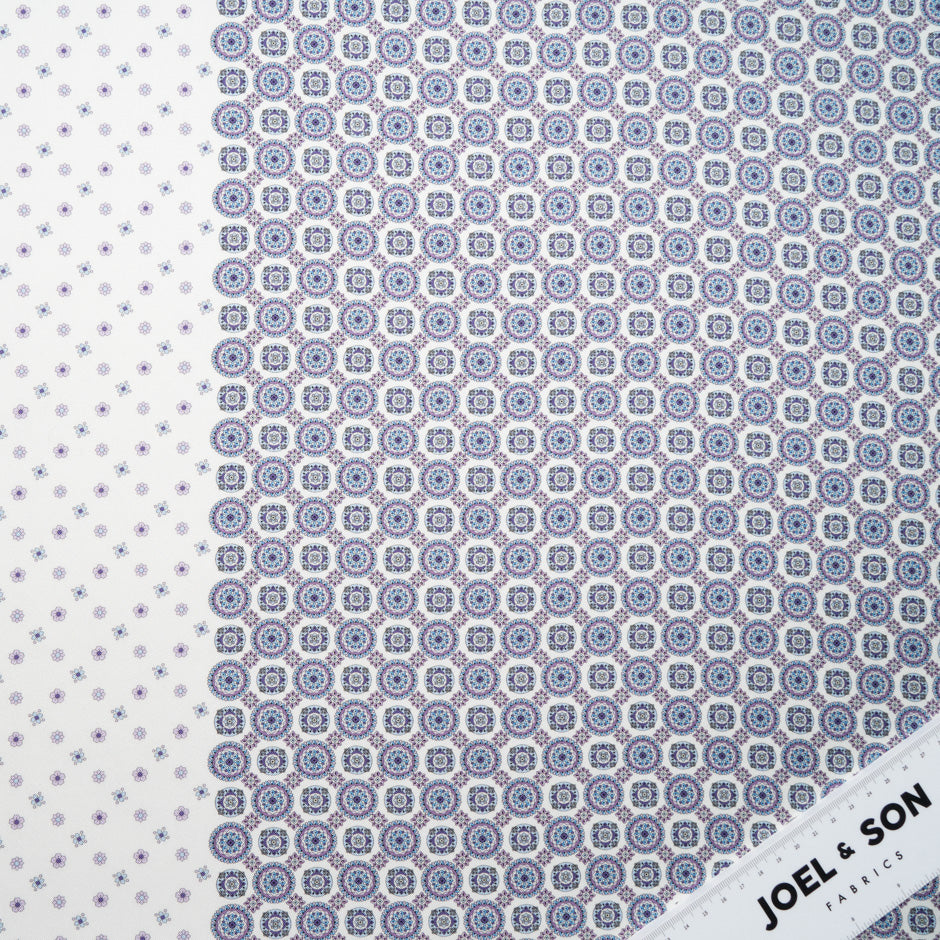 Lilac & Blue Double Printed Silk Twill