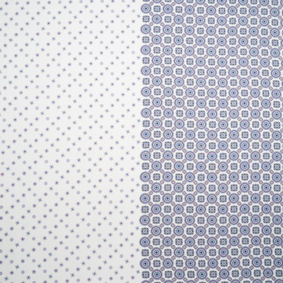 Lilac & Blue Double Printed Silk Twill