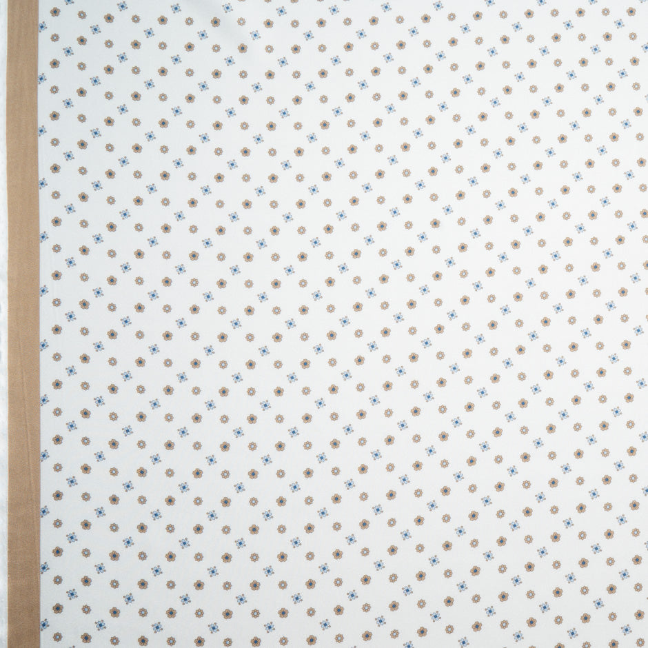 Khaki & Blue Double Printed Silk Twill