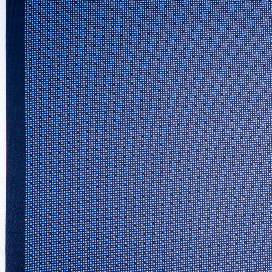 Two-Tone Blue Double Printed Silk Twill