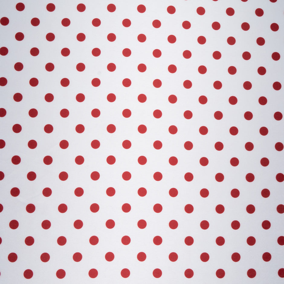 Red Spotted White Silk Blend Mikado