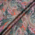 Red, Pink & Brown Paisley Printed Pure Silk Jacquard