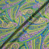 Lime Green & Purple Paisley Printed Silk Jacquard