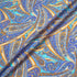 Periwinkle & Orange Paisley Printed Silk Jacquard