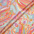 Bright Pink & Orange Paisley Printed Silk Crêpe de Chine