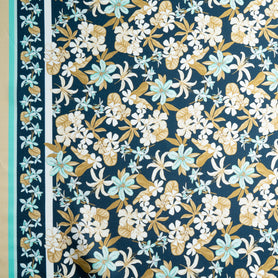 Floral Printed Midnight Silk Blend Twill