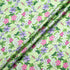 Fuchsia Floral Printed Green Silk Blend Twill