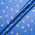 'Sketched' Floral Printed Royal Blue Silk Blend Twill