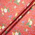 Yellow Floral Printed Red Silk Blend Twill