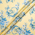 Blue Floral Printed Soft Yellow Silk Blend Twill