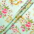 Pink Floral Printed Aqua Silk Blend Twill