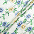Blue Floral Printed Ivory Silk Blend Twill