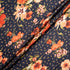 Orange Floral Printed Midnight Blue Silk Cloqué