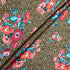 Red Floral Printed Midnight Blue Silk Cloqué