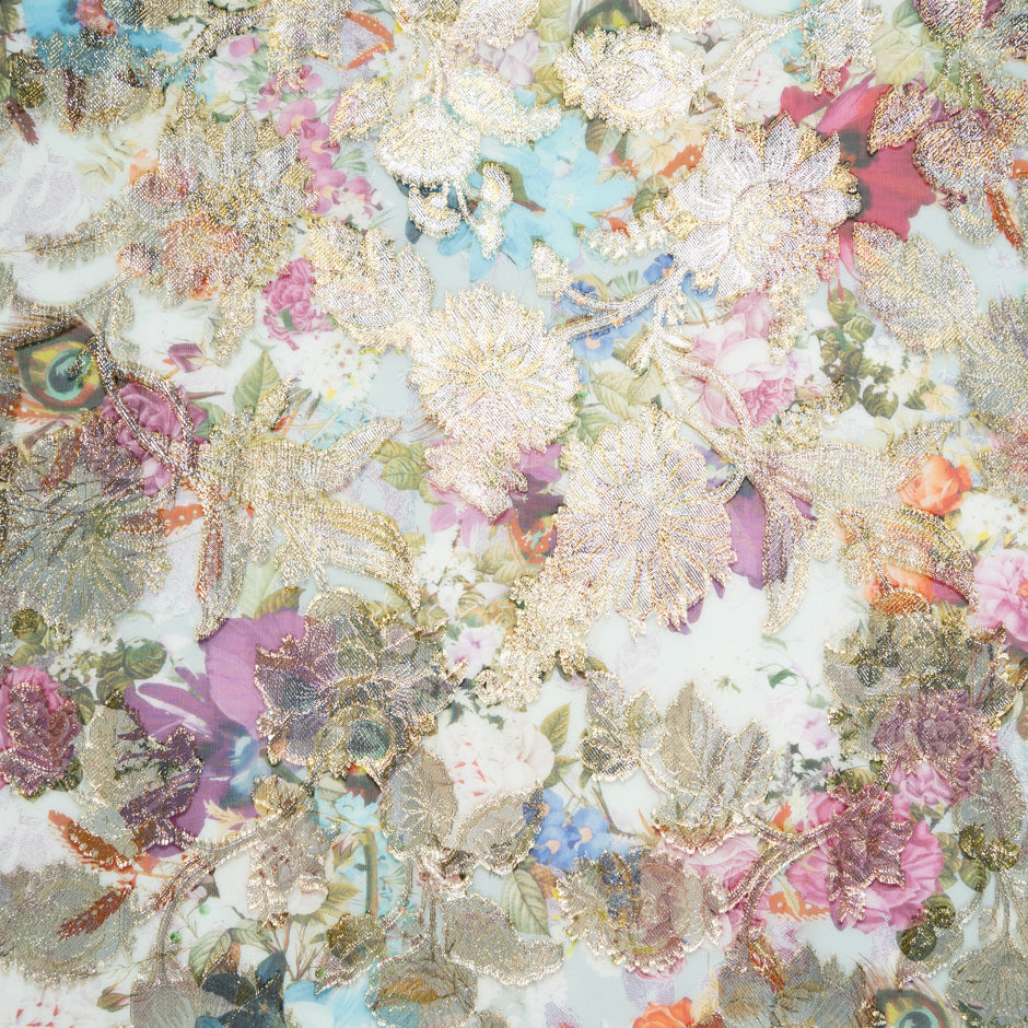 Multi Floral Printed Pure Silk Georgette