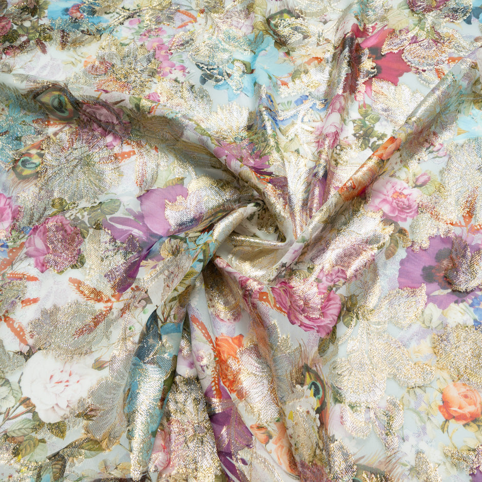 Multi Floral Printed Pure Silk Georgette
