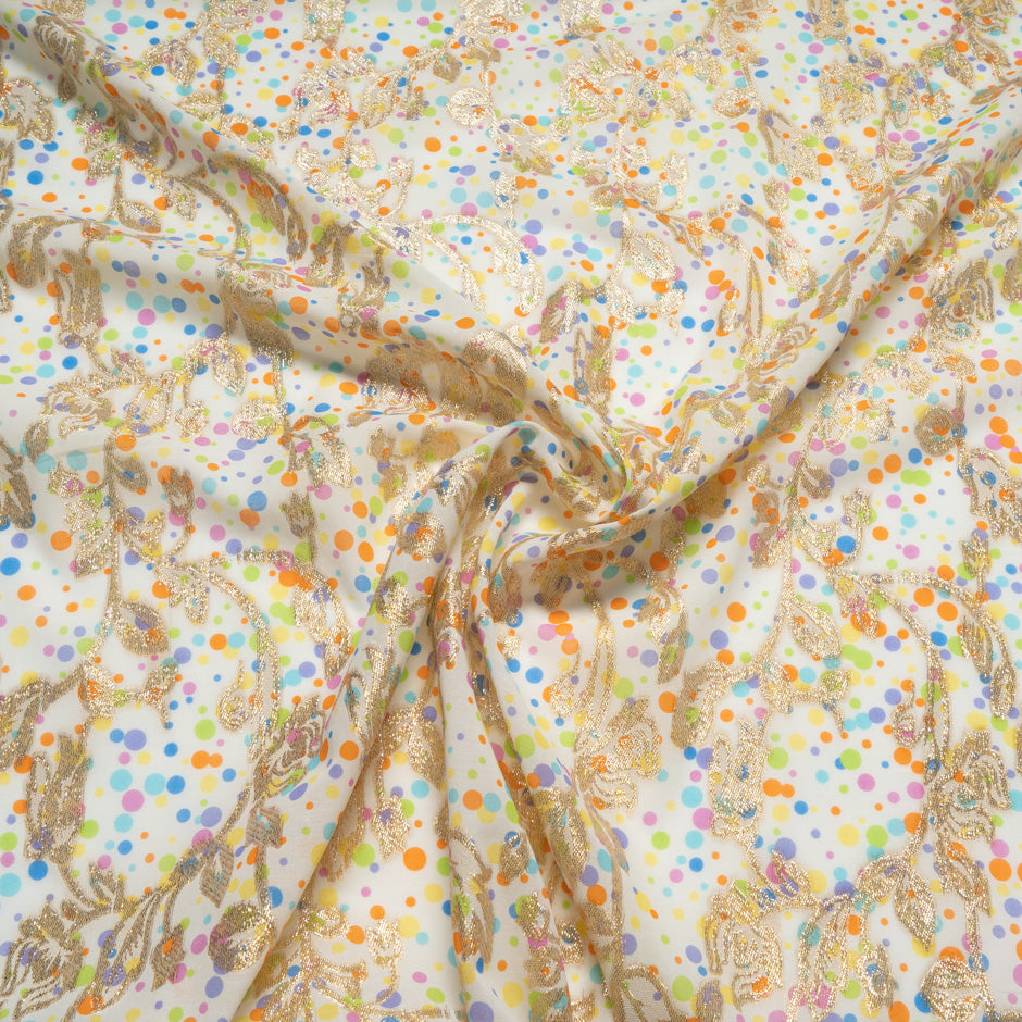 Spotted & Butterfly Cotton Metallic Jacquard Voile