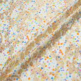 Spotted & Butterfly Cotton Blend Metallic Jacquard