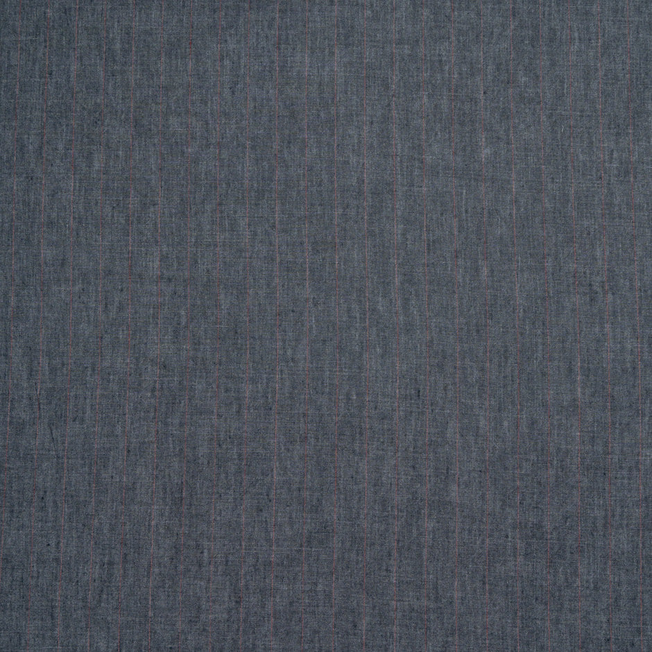 Dark Blue & Brown Striped Handkerchief Linen