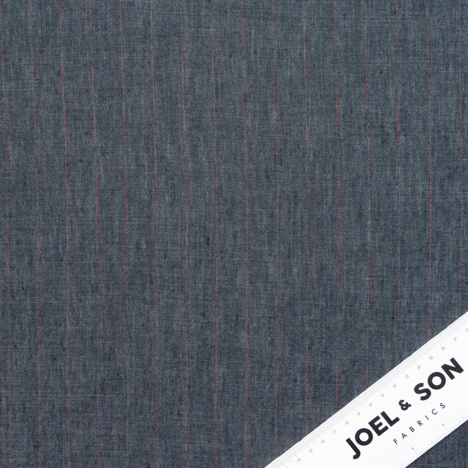Dark Blue & Brown Striped Handkerchief Linen