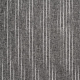 Dark Grey & White Striped Handkerchief Linen