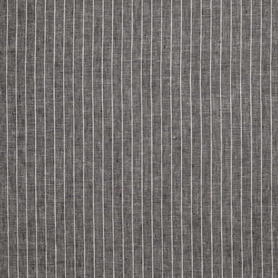 Dark Grey & White Striped Handkerchief Linen
