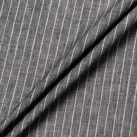 Dark Grey & White Striped Handkerchief Linen