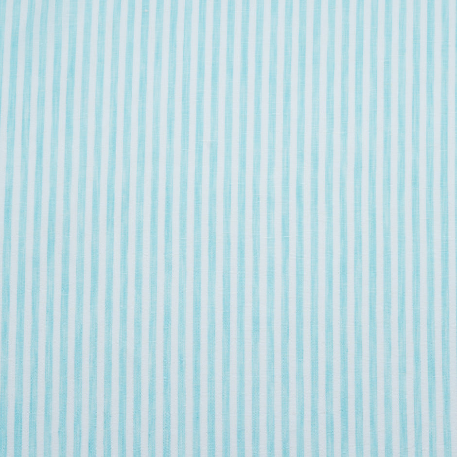 Ice Blue & White Striped Handkerchief Linen (A 1m Piece)