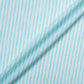 Ice Blue & White Striped Handkerchief Linen