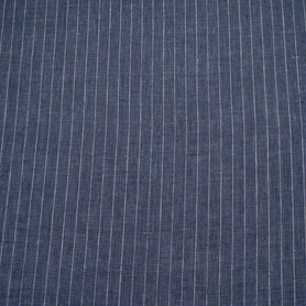 Navy Blue & White Striped Handkerchief Linen