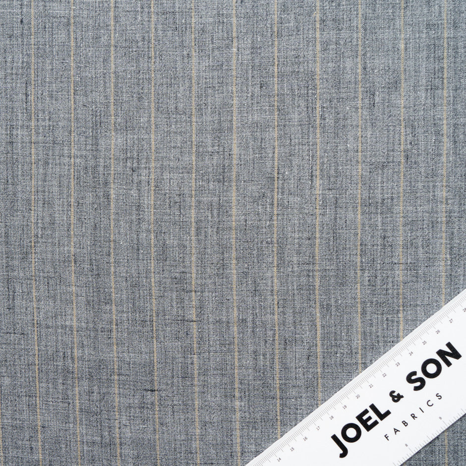 Grey & Beige Striped Handkerchief Linen