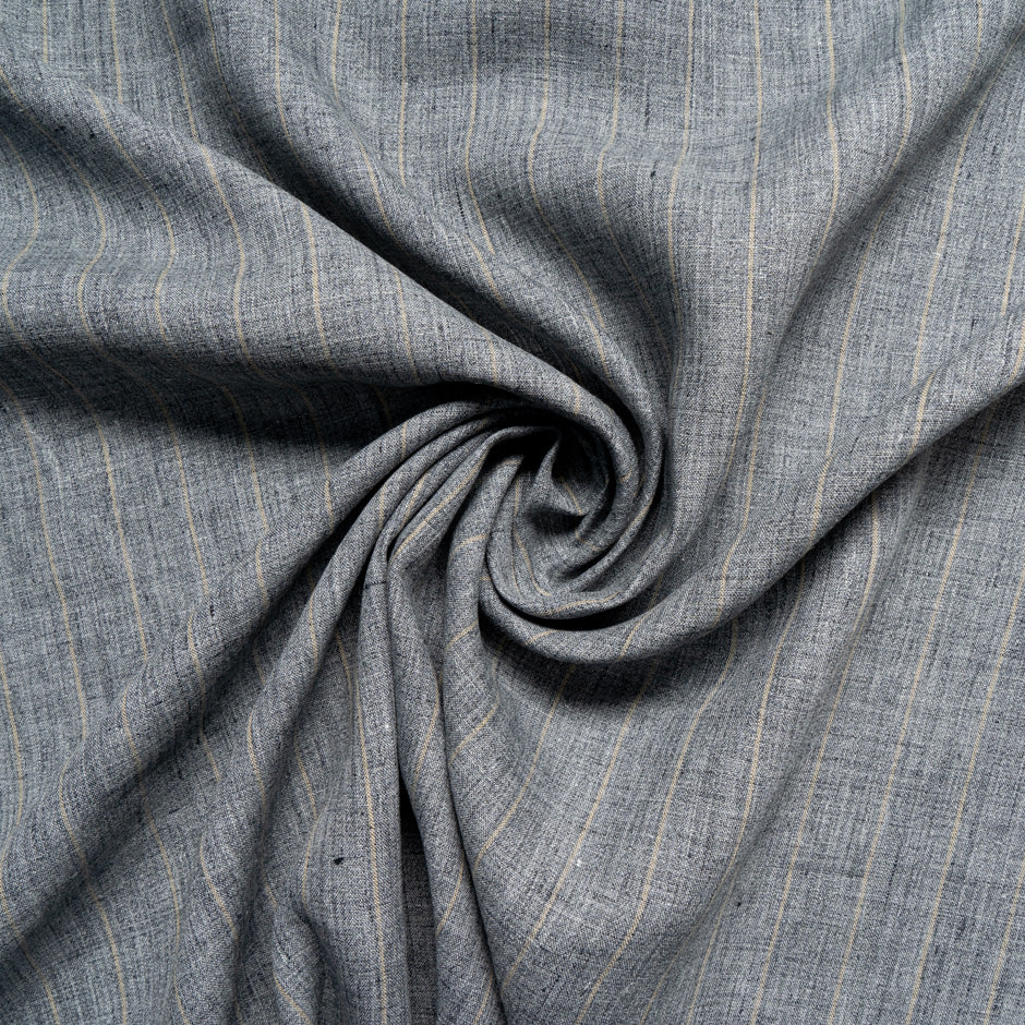 Grey & Beige Striped Handkerchief Linen