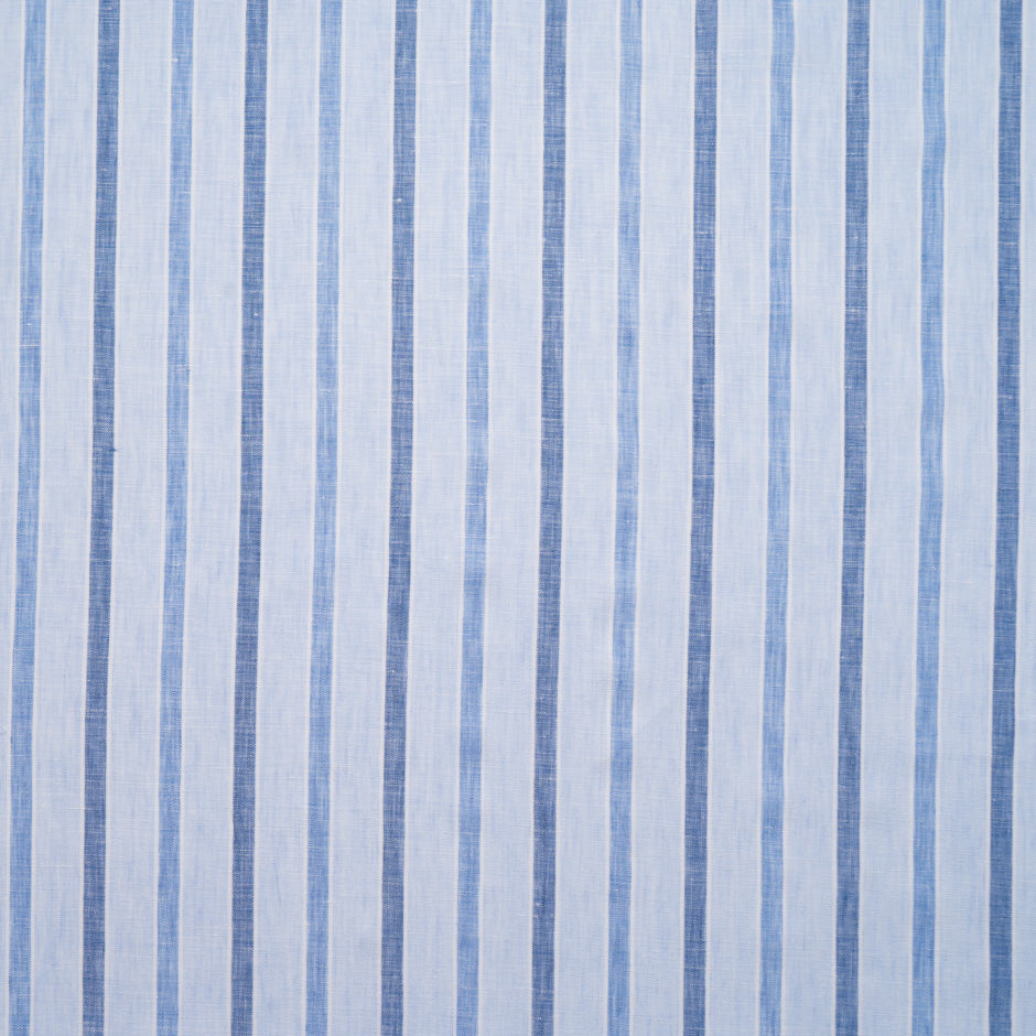 Two-Tone Blue & White Striped Handkerchief Linen