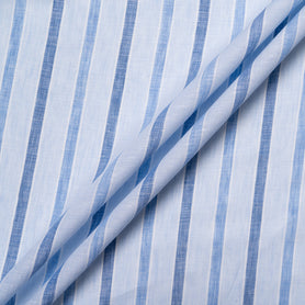 Two-Tone Blue & White Striped Handkerchief Linen