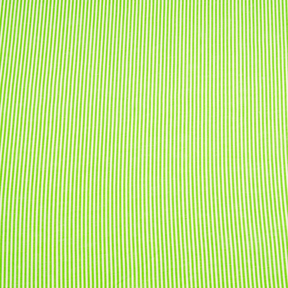 Bright Green & White Striped Handkerchief Linen
