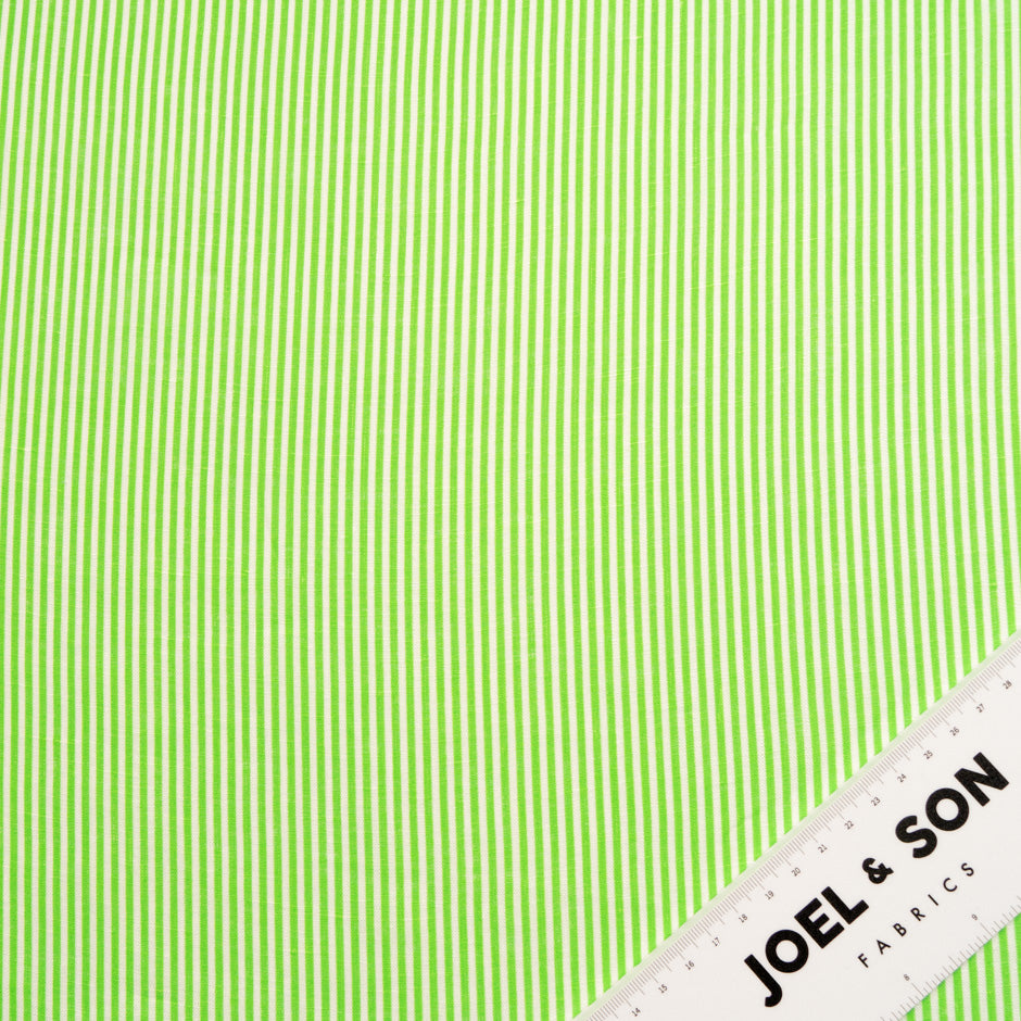Bright Green & White Striped Handkerchief Linen