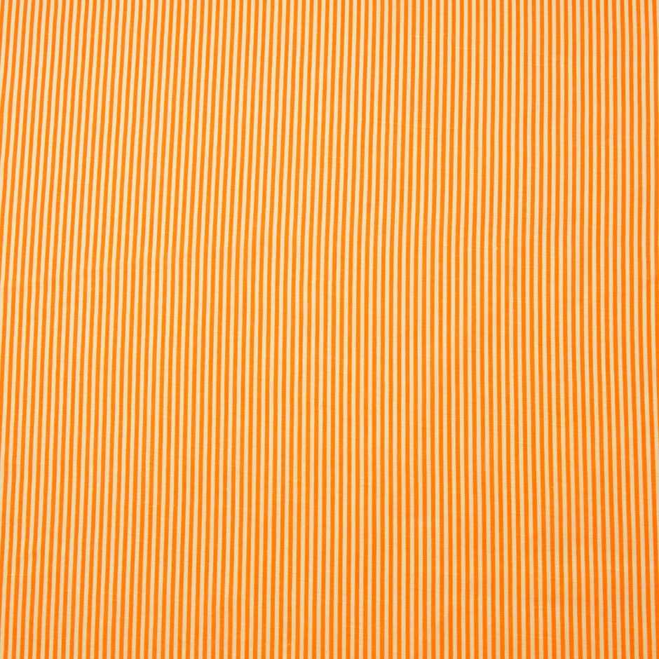 Fluorescent Orange Striped Handkerchief Linen